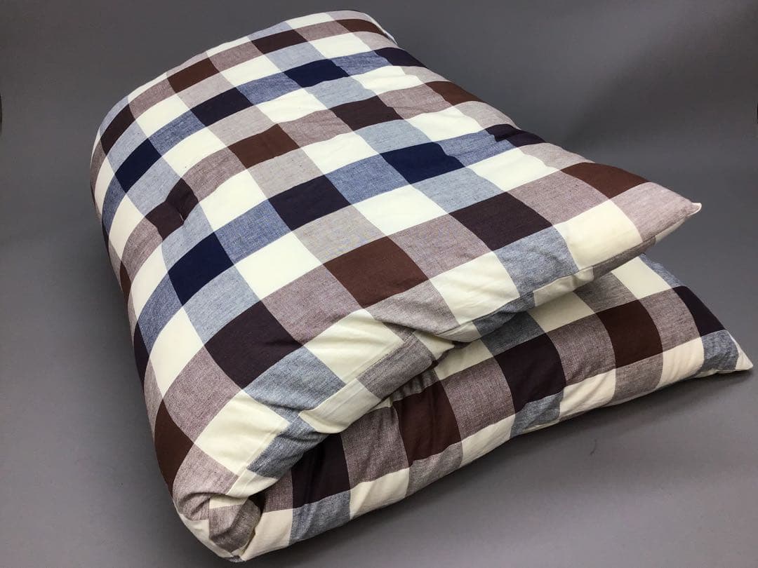 大判長座布団 綿入り68×120cm 先染めチェック大 4枚