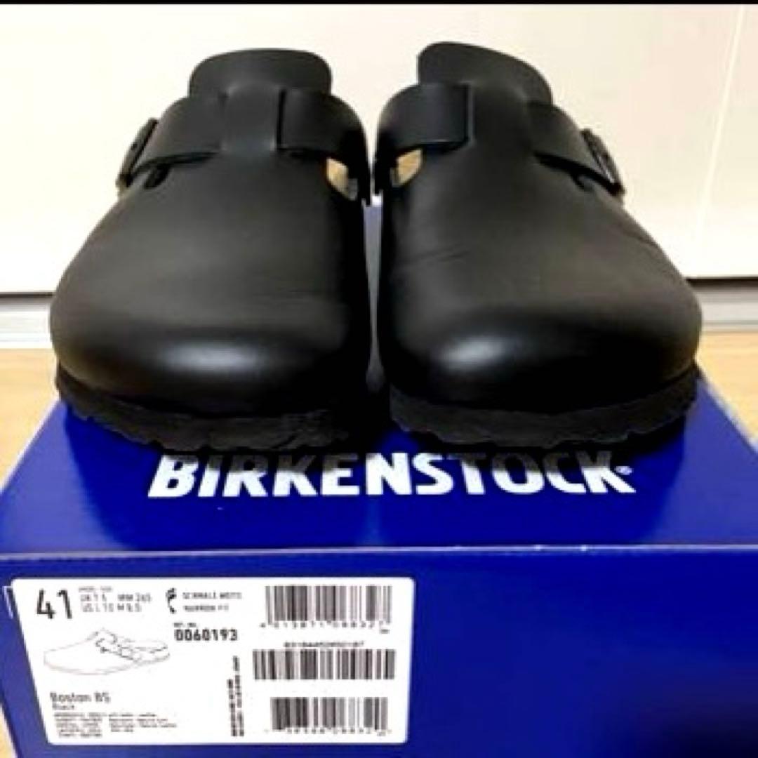 Birkenstock ボストン ナチュラルレザー ナロー 41 ブラック