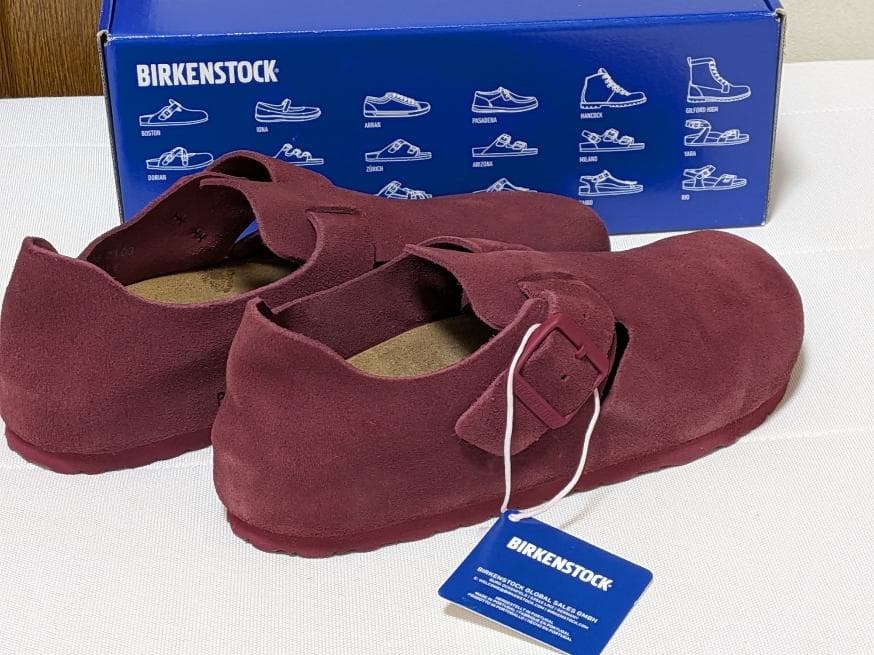 新品ビルケンシュトックLONDONマルーン スエードレザーシューズ41サイズ