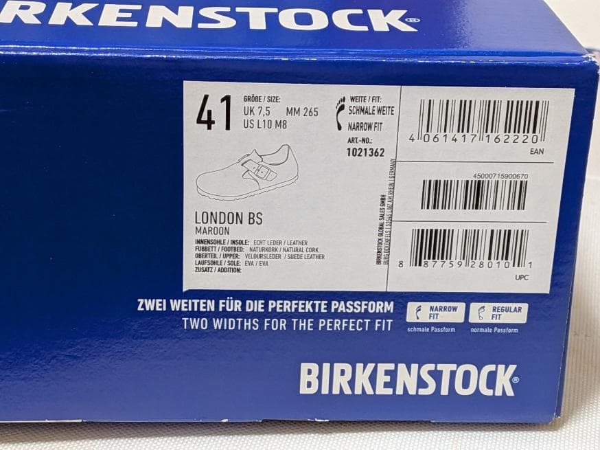 新品ビルケンシュトックLONDONマルーン スエードレザーシューズ41サイズ