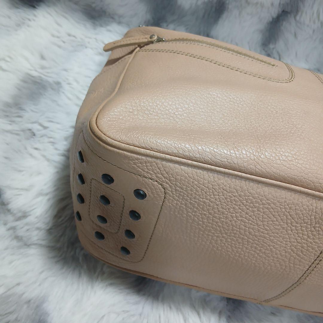 【美品】TOD'Sトッズハンドバックワンショルダーピンクレザー