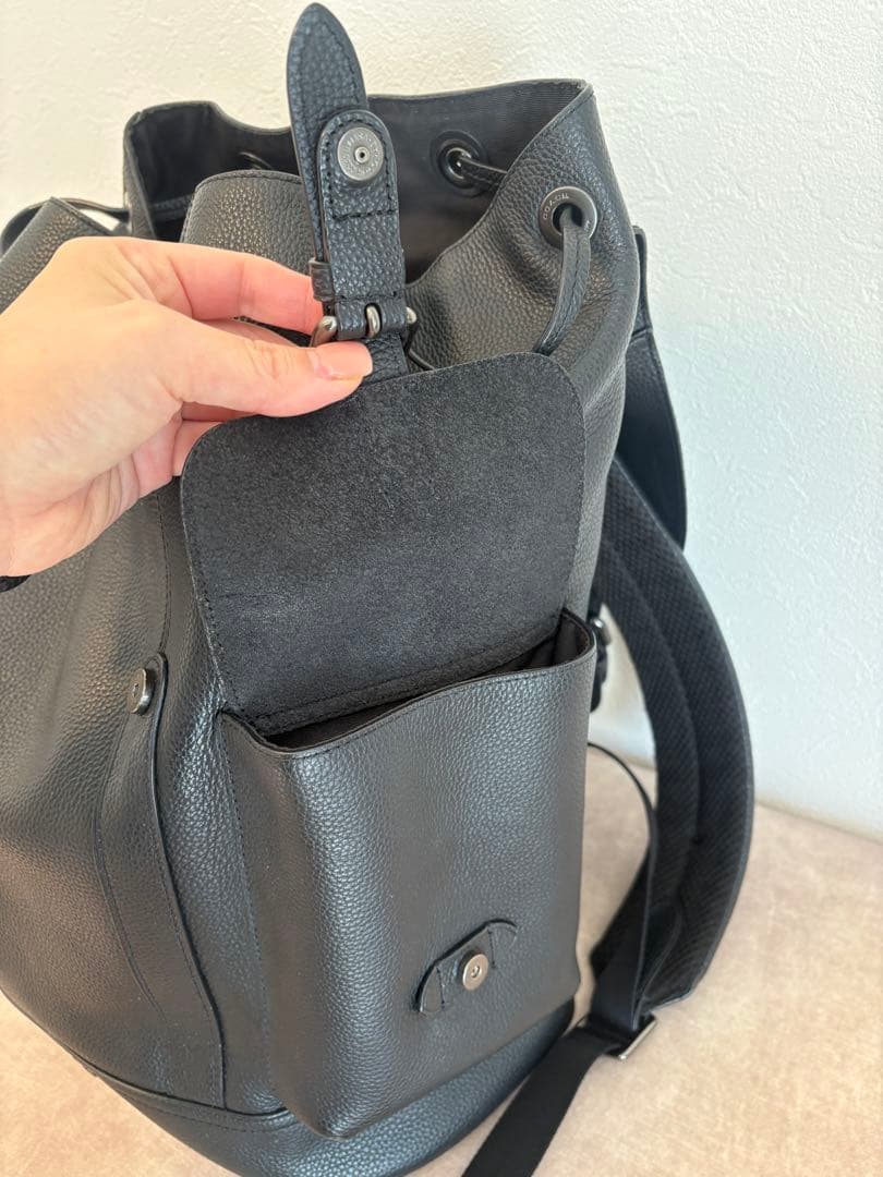 【COACH】 ハドソン バックパック シボ革 大容量 A4 黒