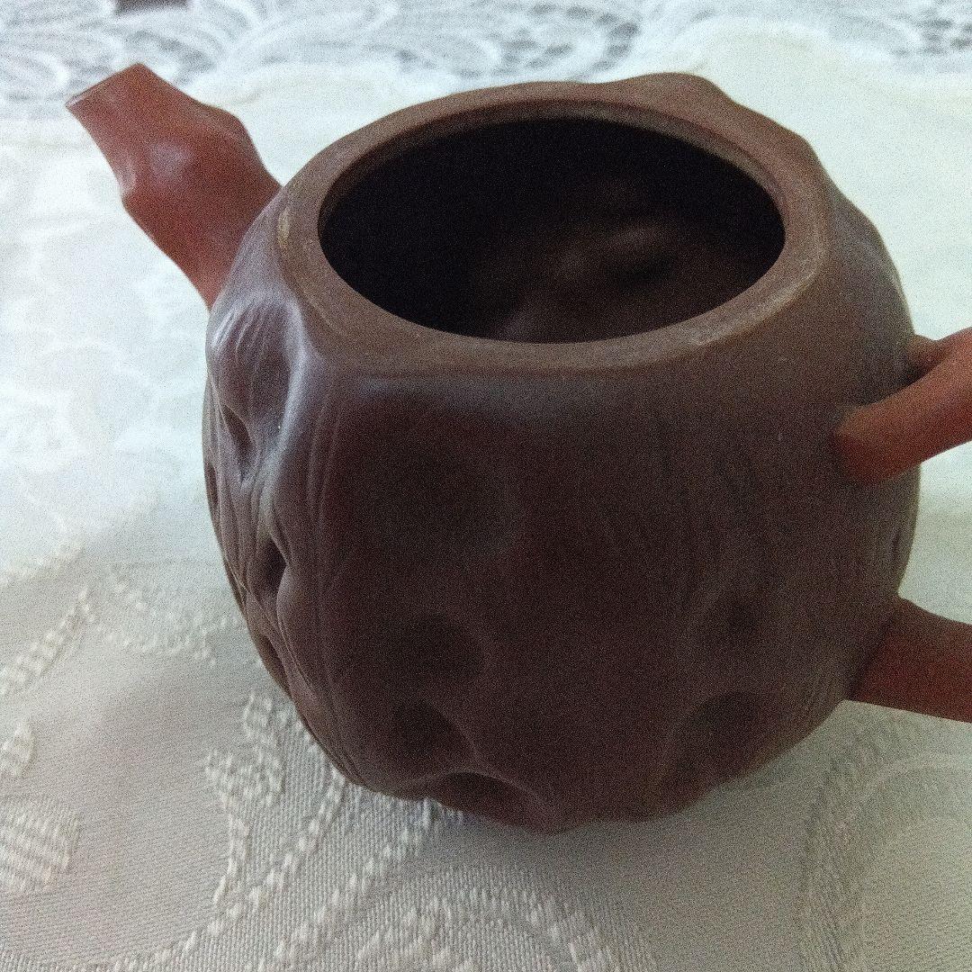 中国宜興　紫砂　急須 茶壺　在銘　煎茶道　リスのモチーフ