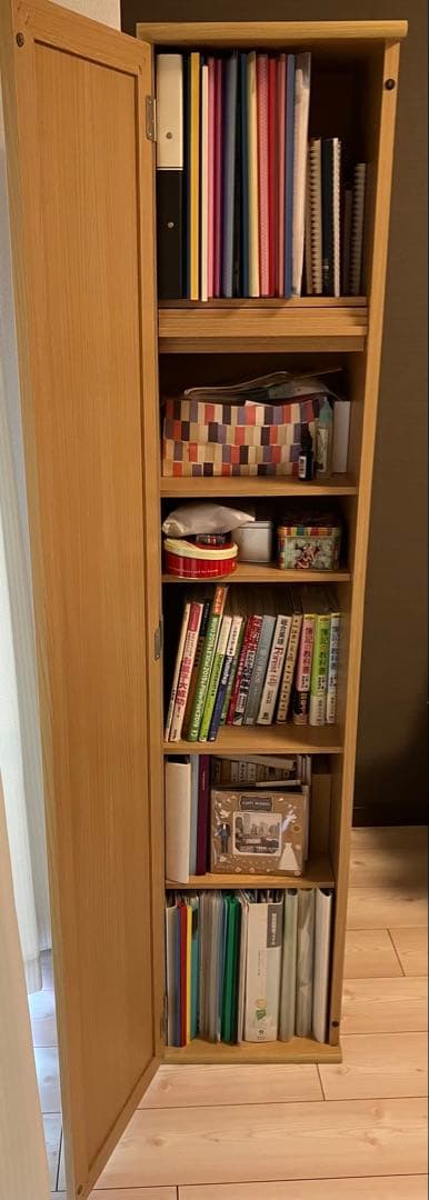 【送料込み/組み立て不要】木製ミラー付き収納ラック（ナチュラル）