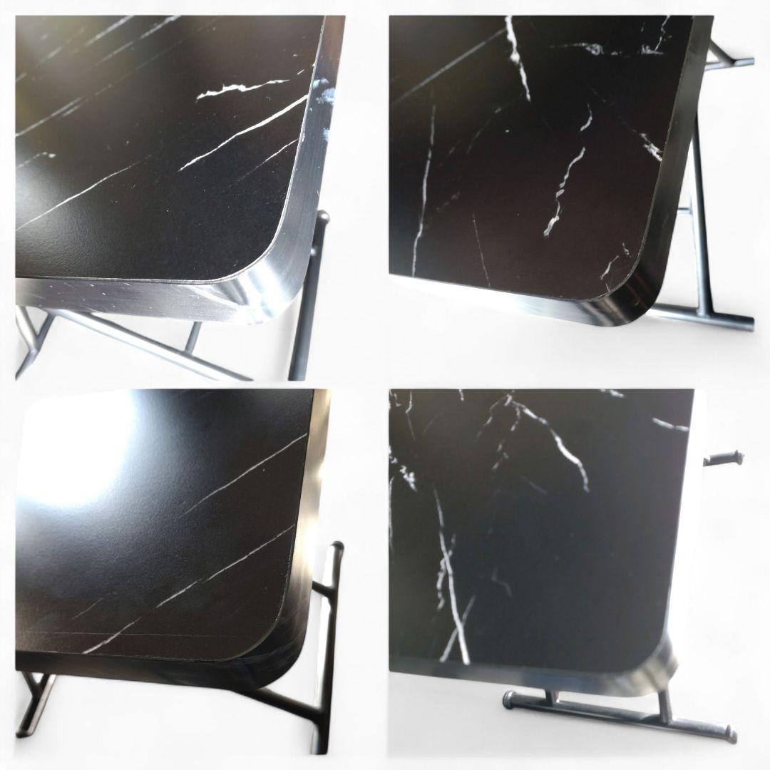 昇降式 テーブル　リフティングテーブル　110 × 60　マーブルストーン調