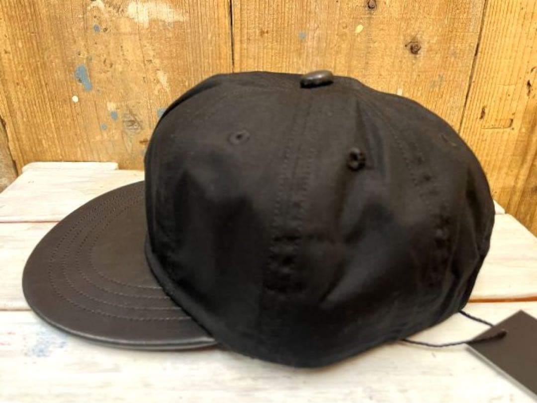 ショット パラフィンレザー 8パネルキャップ BK/日本製