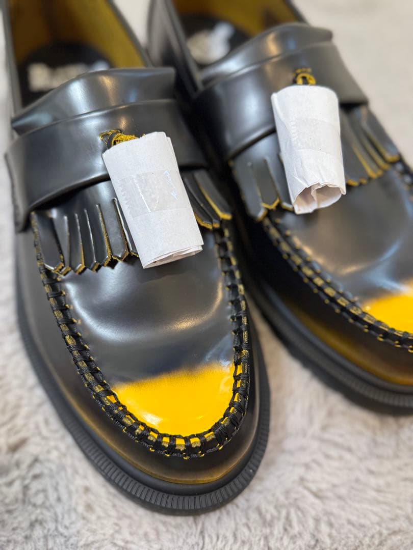 新品☆Dr. Martens Adrian タッセル ローファー黒/イエロー39