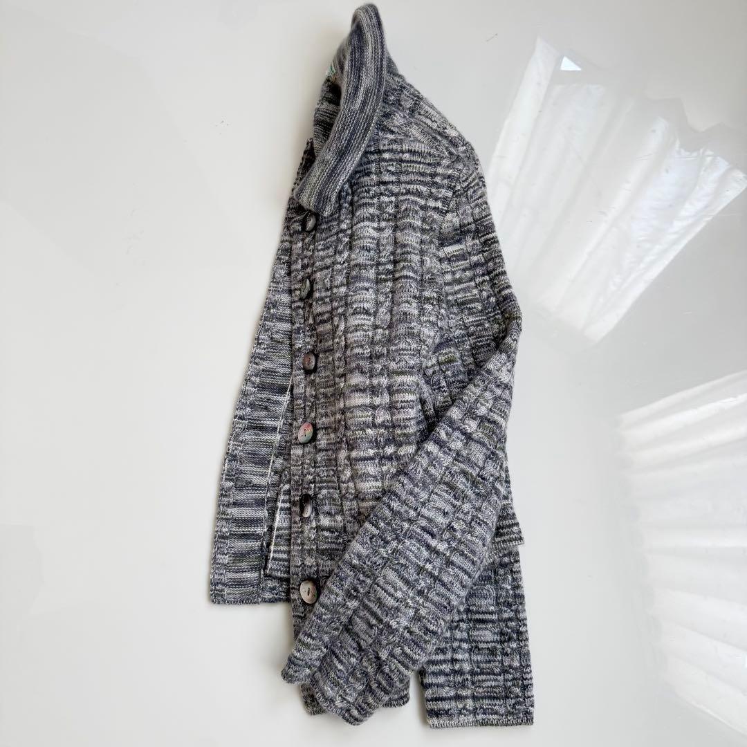 銀座和光取扱) イダスクラッチ ♡ 肉厚カシミヤニットジャケット グレー