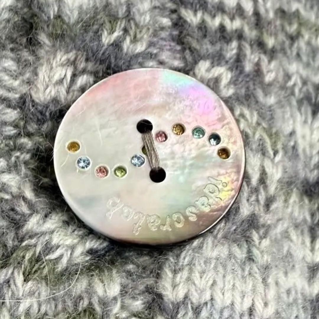 銀座和光取扱) イダスクラッチ ♡ 肉厚カシミヤニットジャケット グレー