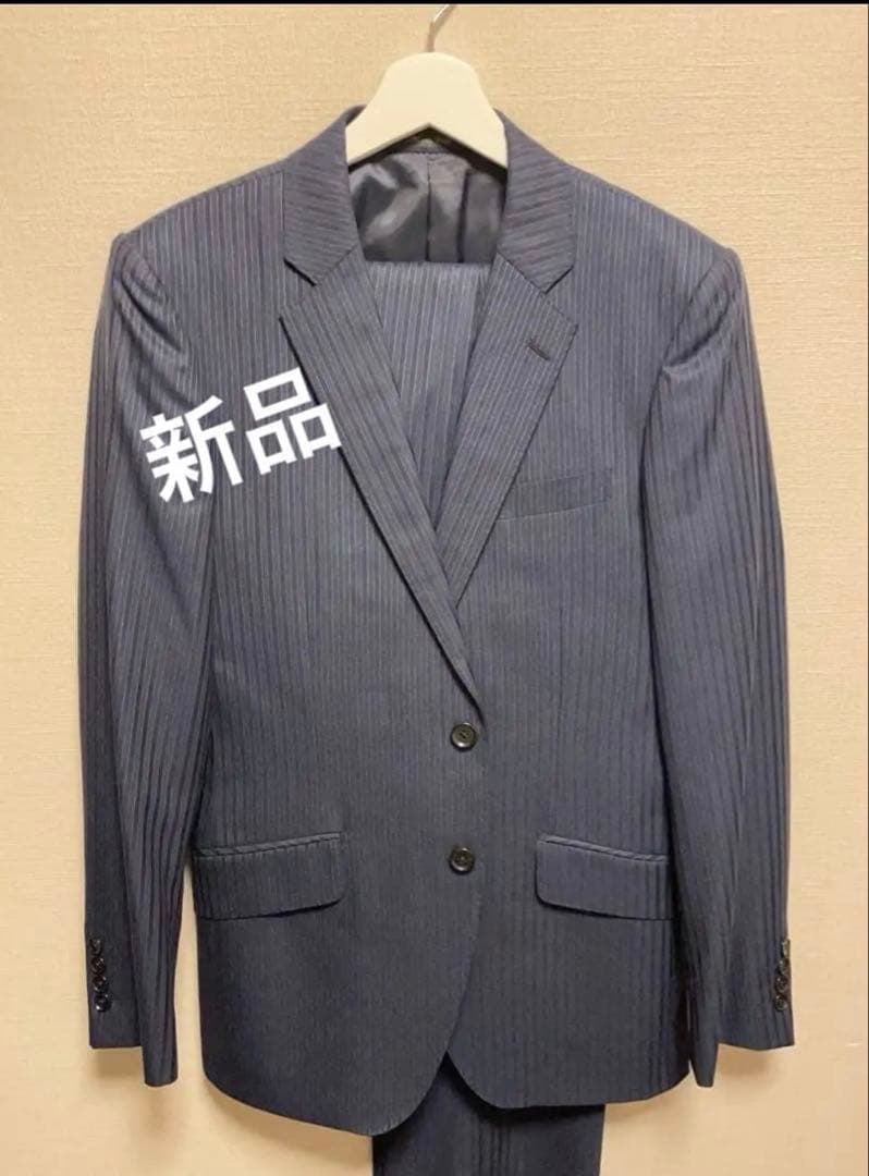 新品 メンズビギ スーツ ネイビーブルー MからLサイズ向け　まとめ買い割引あり