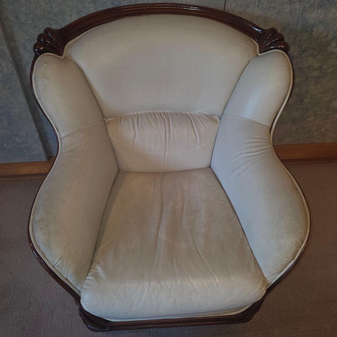 【アンティーク】本皮レザー １人掛けソファ