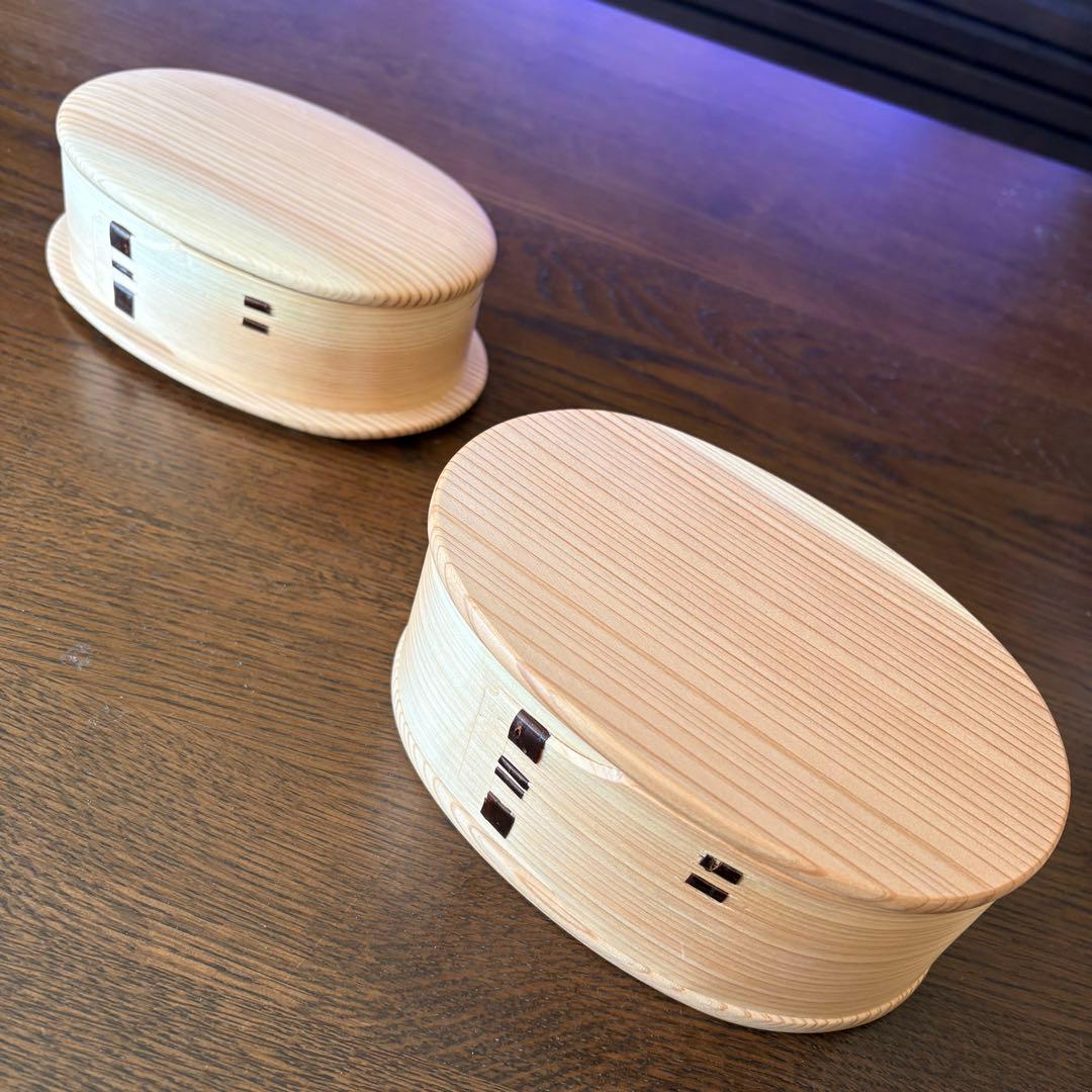 そそぎ工房　曲げわっぱ　楕円二段入子　檜