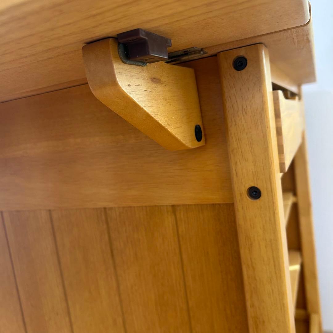 森のサーカス　キッチンワゴン　タイル付　バタフライ　ワーキングワゴン天然木