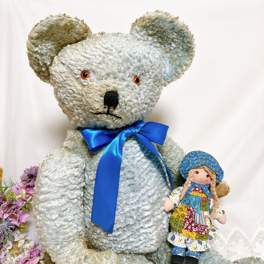 2/18 チャーリー様　✨レア✨❤️特大❤️ブルーのアンティークベア