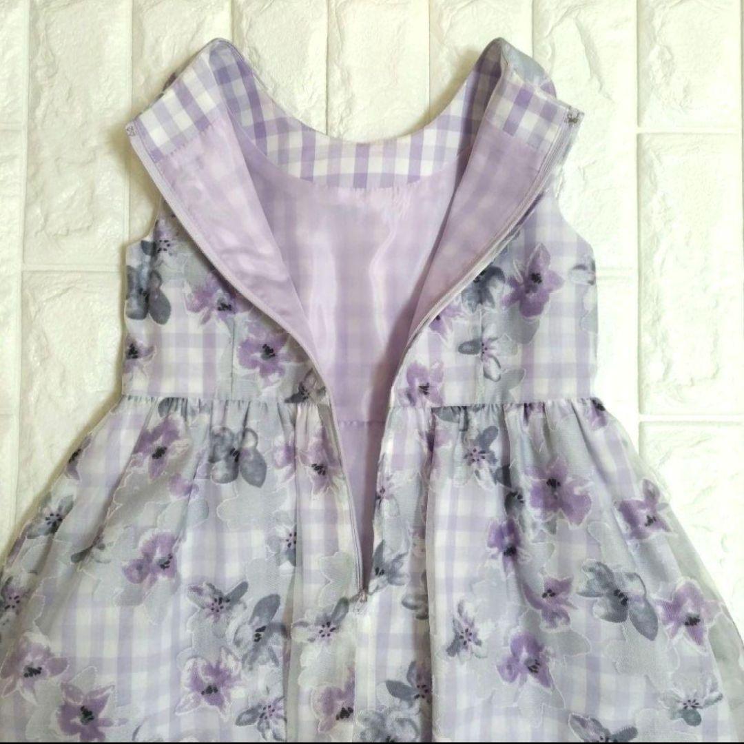 【130】CHOPIN ジャケット ワンピース 花柄 パープル アンサンブル