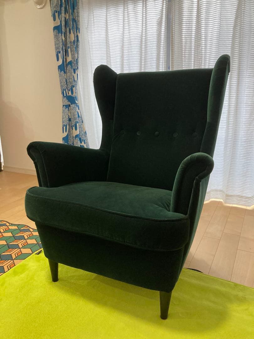 【IKEA】STRANDMON ストランドモン／ウイングチェア ／ダークグリーン