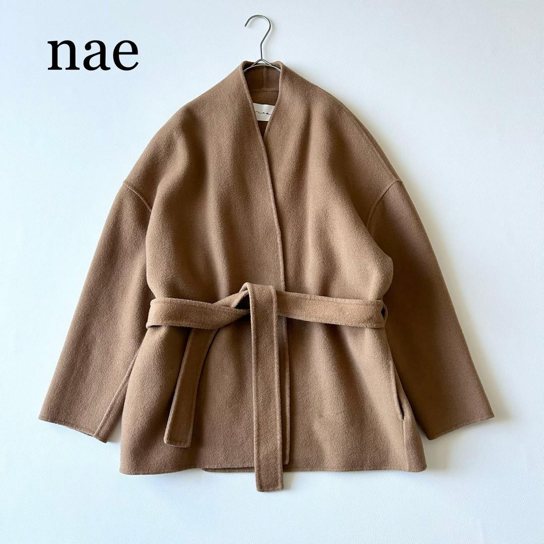 3069y美品 na.eアリュールリバーコート キャメル ベルト付き