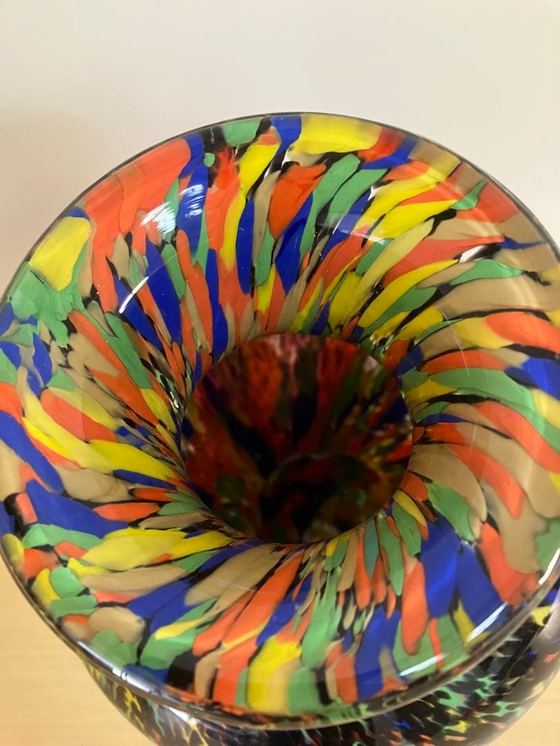 【新品】多色ガラス花瓶　金箔入り　津軽びいどろ　高さ30cm