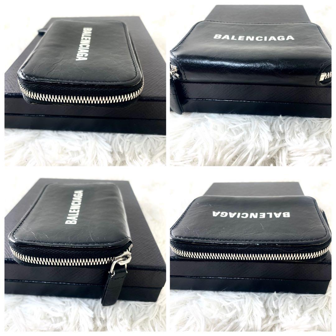 バレンシアガ　BALENCIAGA ケース　ブラック　黒　レザー