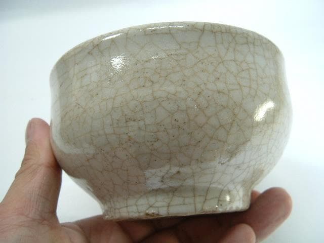 茶碗■金海手茶碗 石碗 お茶道具 抹茶碗 骨董品 貫入 時代物 箱■