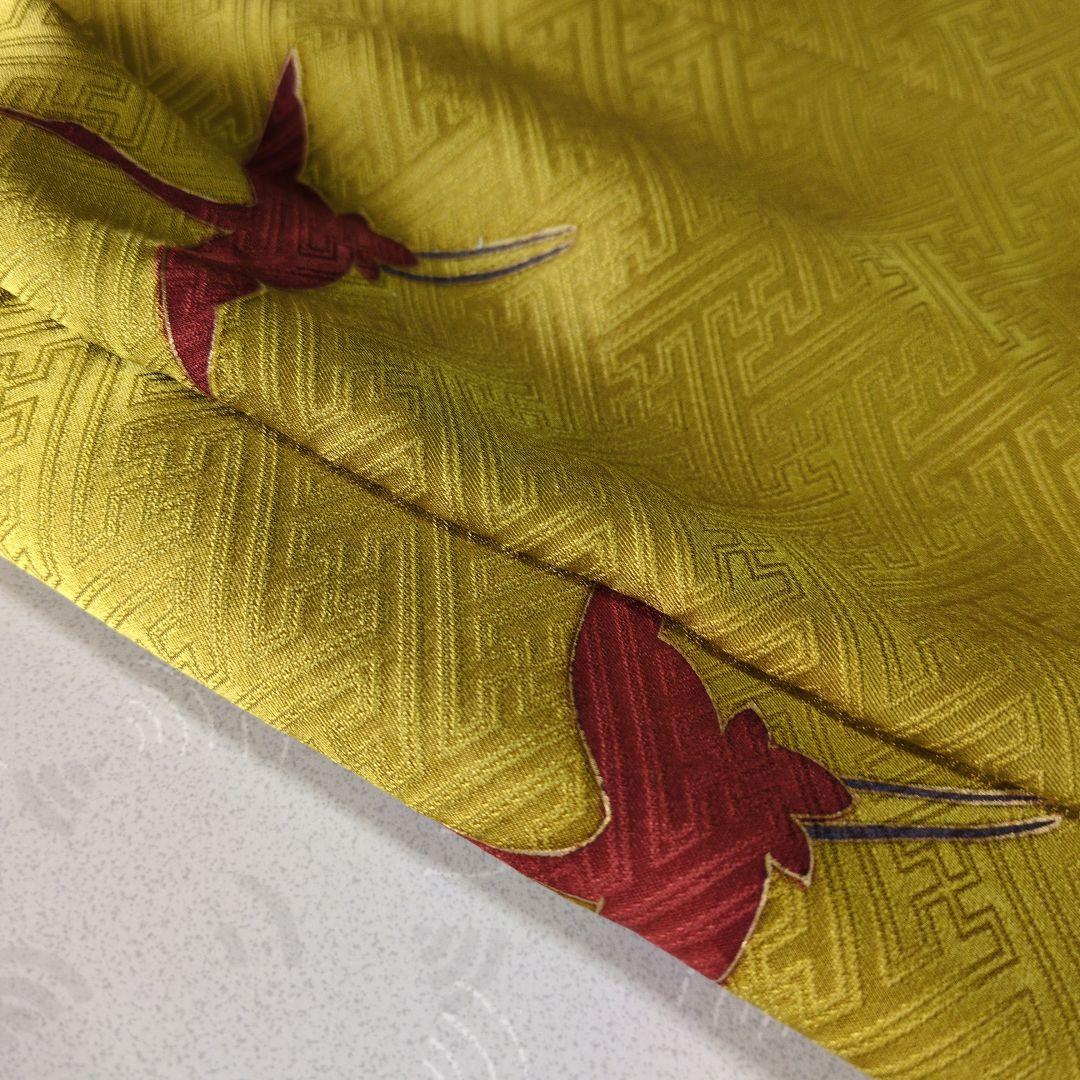 七五三３歳男の子正絹綸子辛子色の被布(中綿無し）