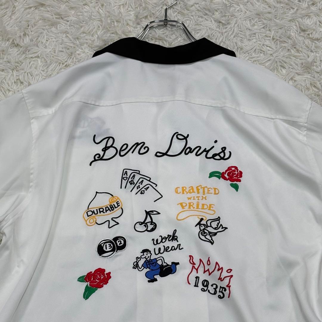 【ビッグサイズ】ベンデイビス ボーリングシャツ ホワイト&ブラック XLサイズ