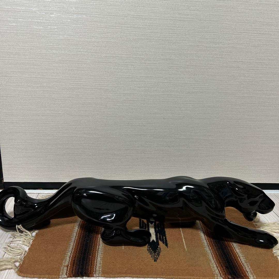 50sブラックパンサー中　ビンテージ置物　ミッドセンチュリー　アンティーク雑貨