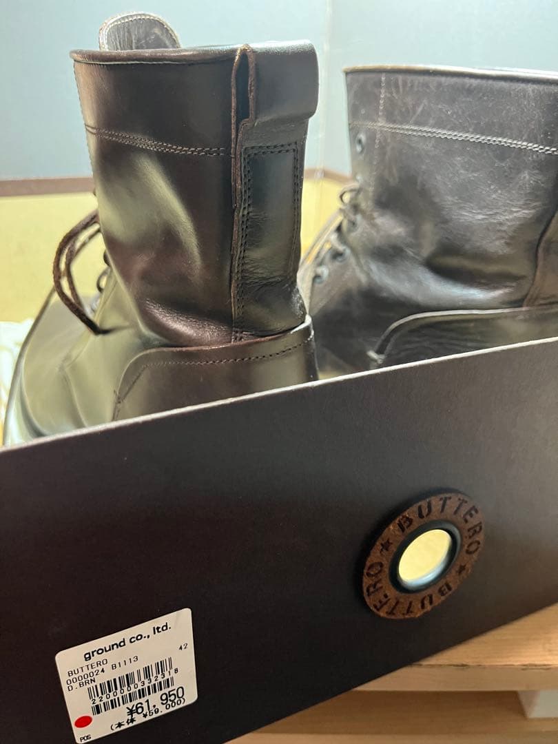る*い様 BUTTERO レザーブーツ　ブラウン　サイズ42 27cm ITAR