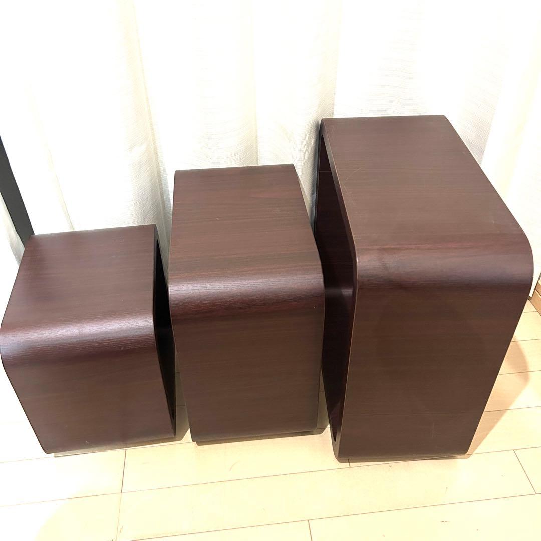 木製 キューブ オープンラック 大中小 3個セット 曲げ木 ミッドセンチュリー