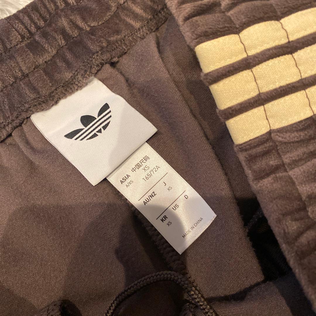 アディダス ファイヤーバード トラック パンツ ベロア ブラウン　XS