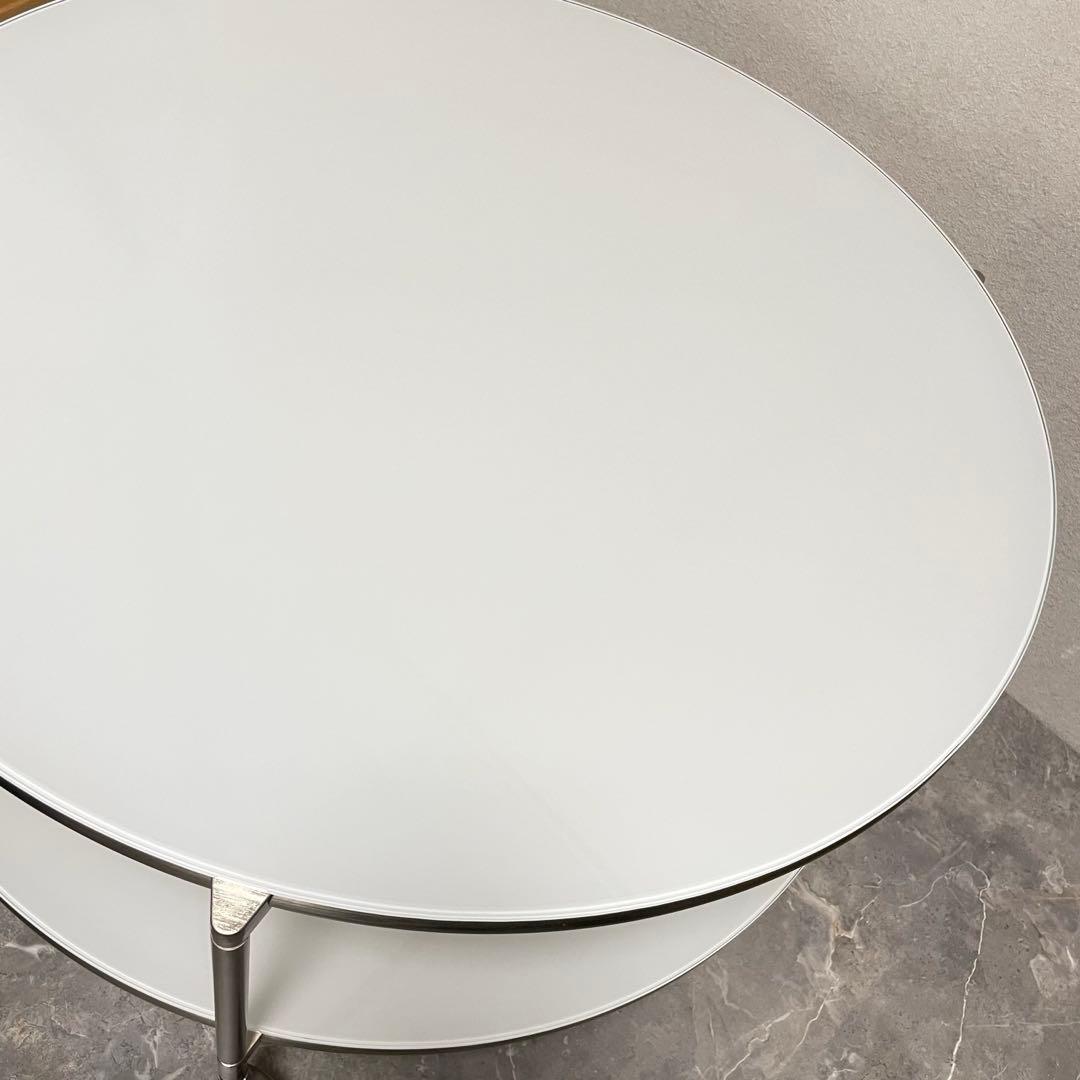 良品　イケア　ストリンド　ガラステーブル　ラウンドテーブル　ローテーブル