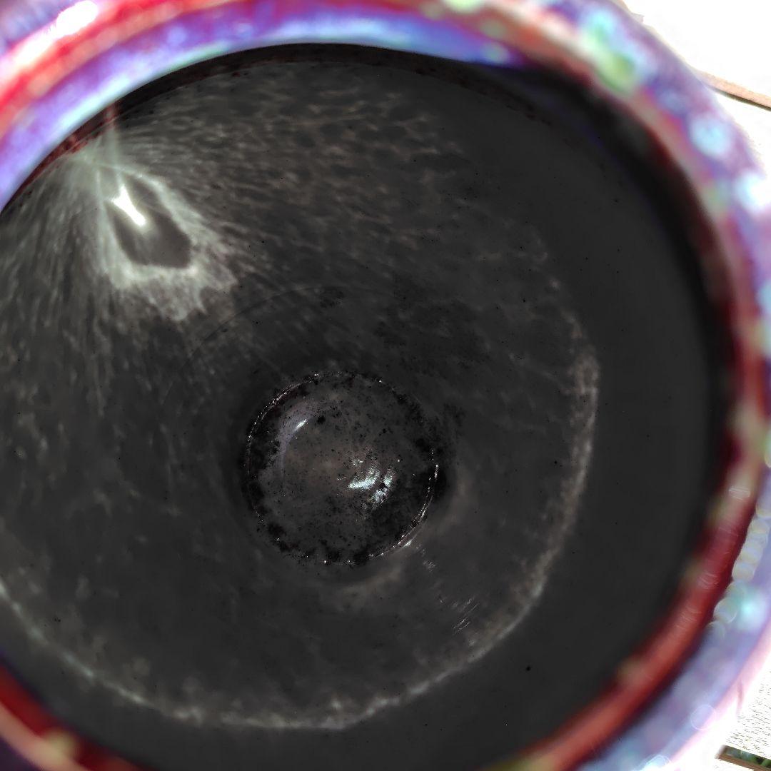 松山雅英　孔雀釉　花瓶