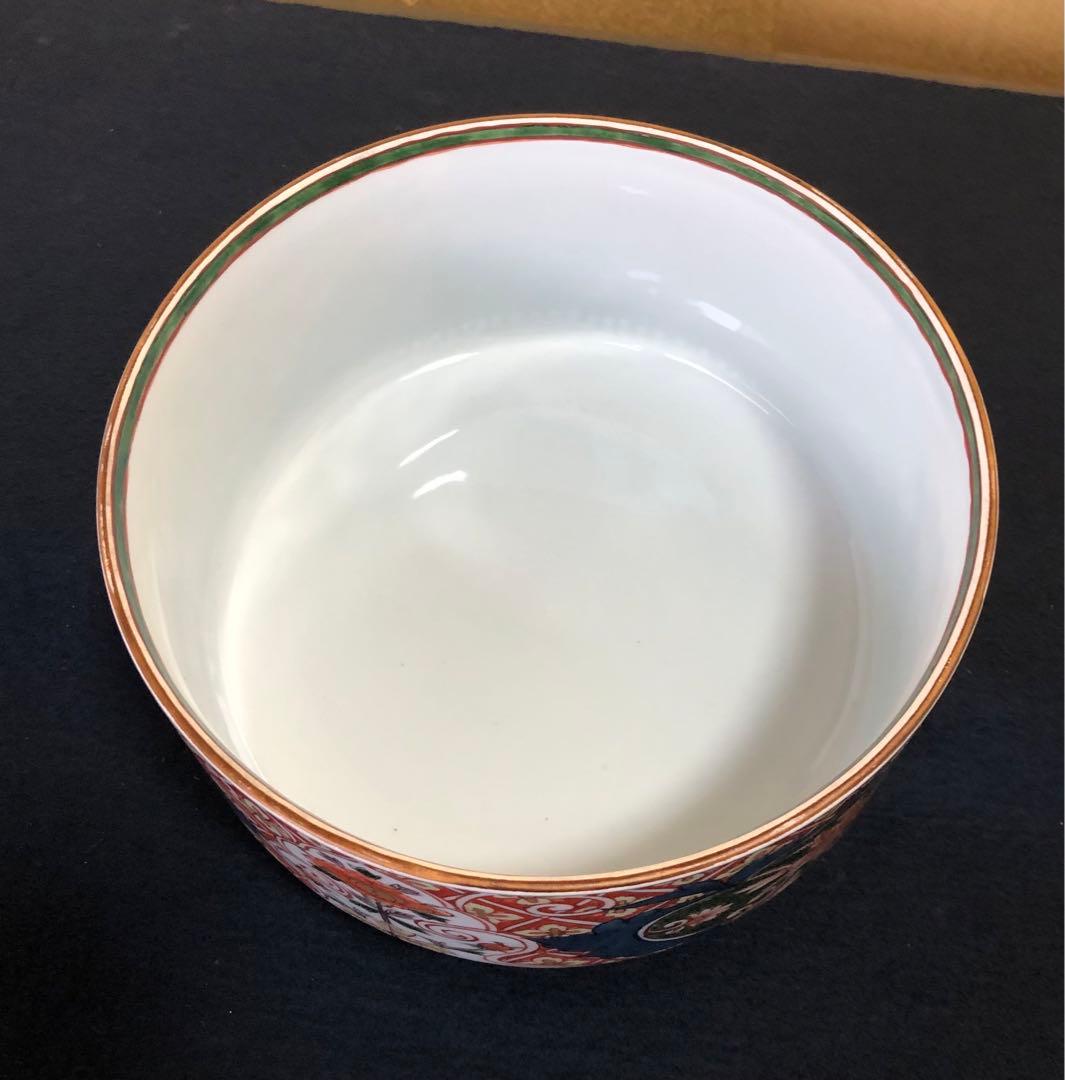 《レ》古伊万里風花菱 蓋物 源右衛門作 共箱　251027う1