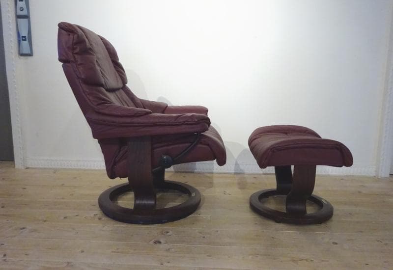 エコーネス　レノ　クラシックM　ストレスレスチェア　リクライニング　本革　北欧