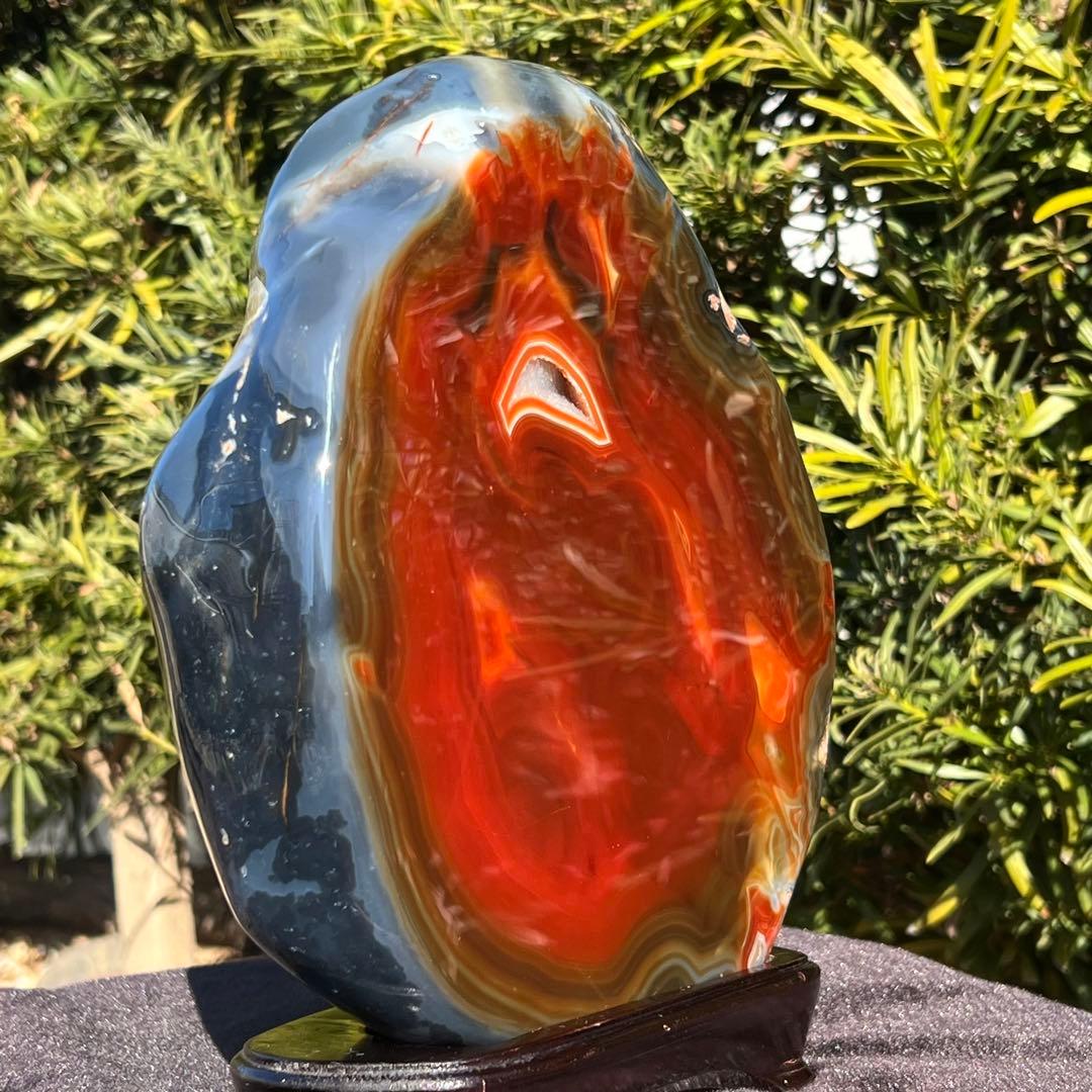 ✳️素敵な色合いと輝き✨ジオードメノウのパワー☆極大サイズ 赤メノウ 瑪瑙 天然石