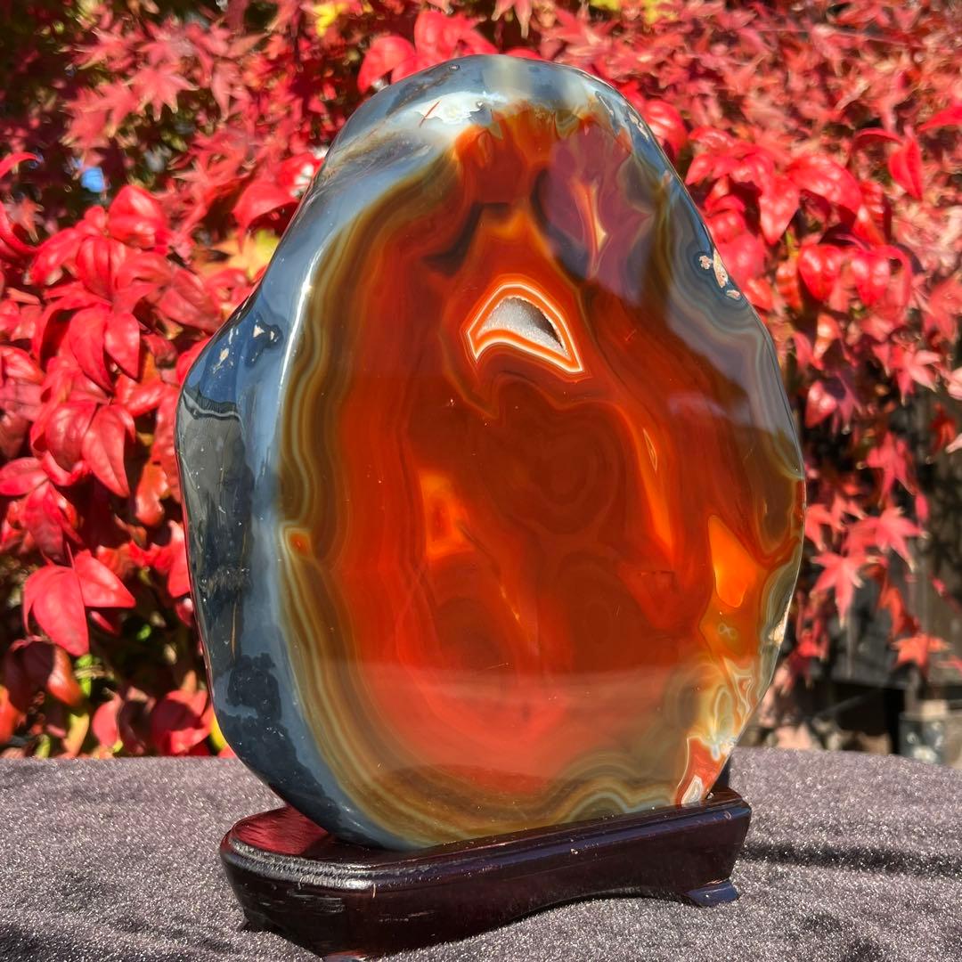 ✳️素敵な色合いと輝き✨ジオードメノウのパワー☆極大サイズ 赤メノウ 瑪瑙 天然石