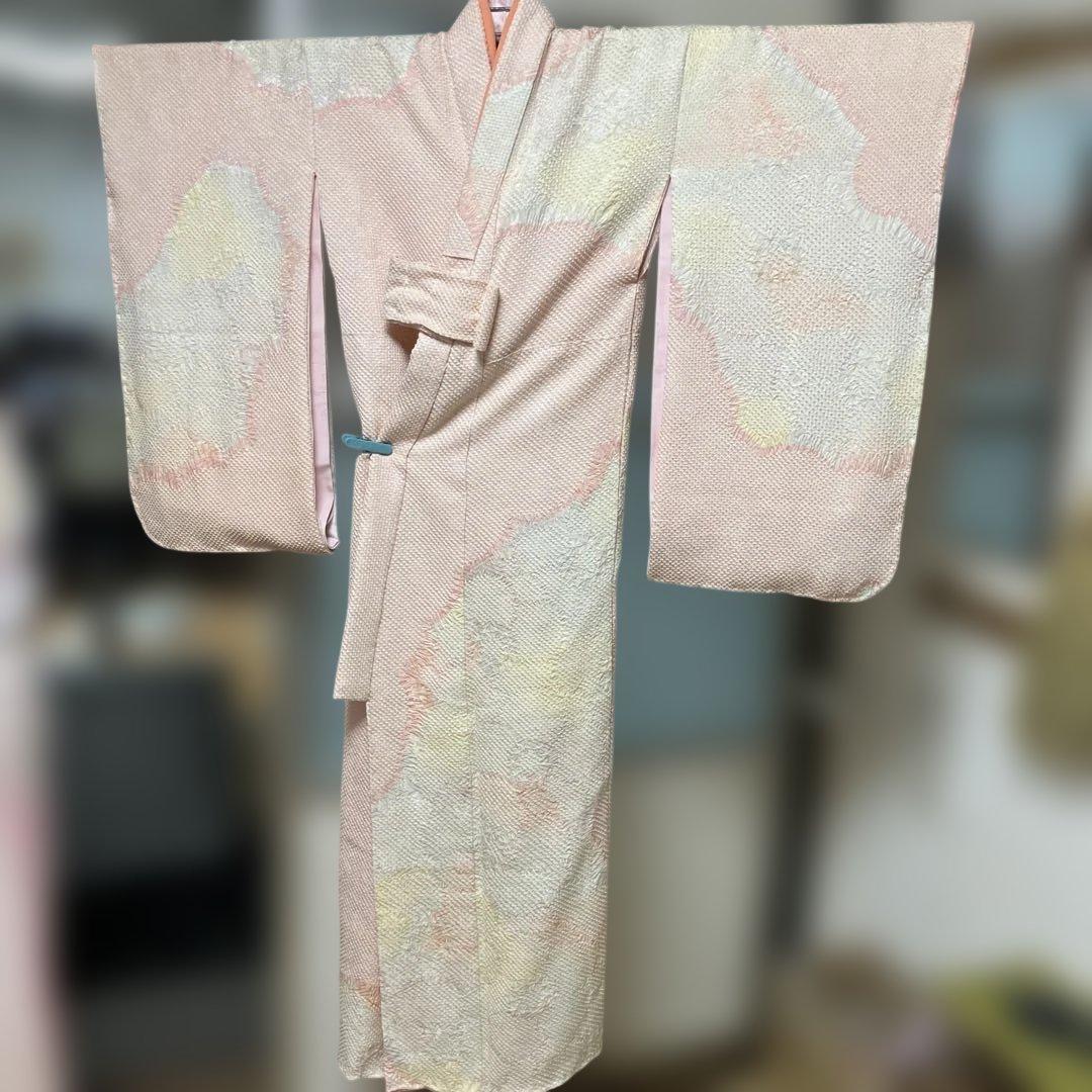 正絹　総絞り　四つ身祝い着