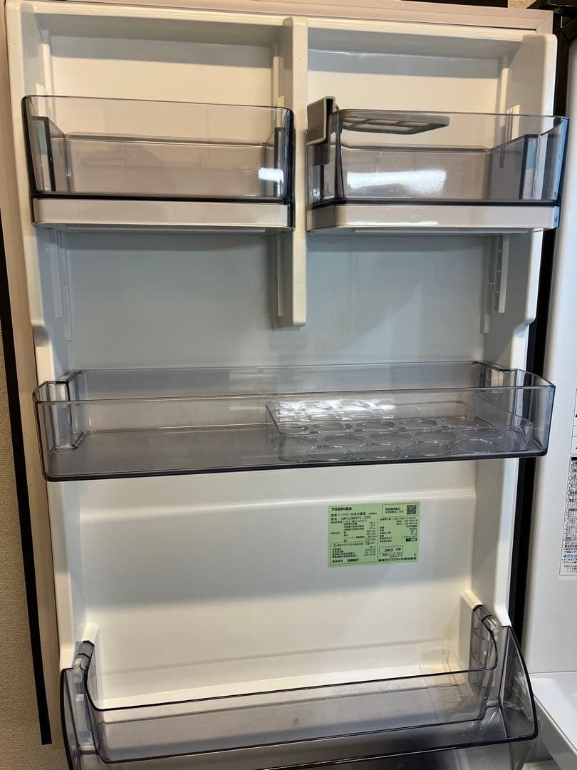 ダークグレー 2ドア冷蔵庫 LED照明付き