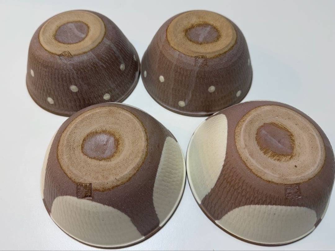 【小石原焼】翁明窯元　スープボウル　４枚セット