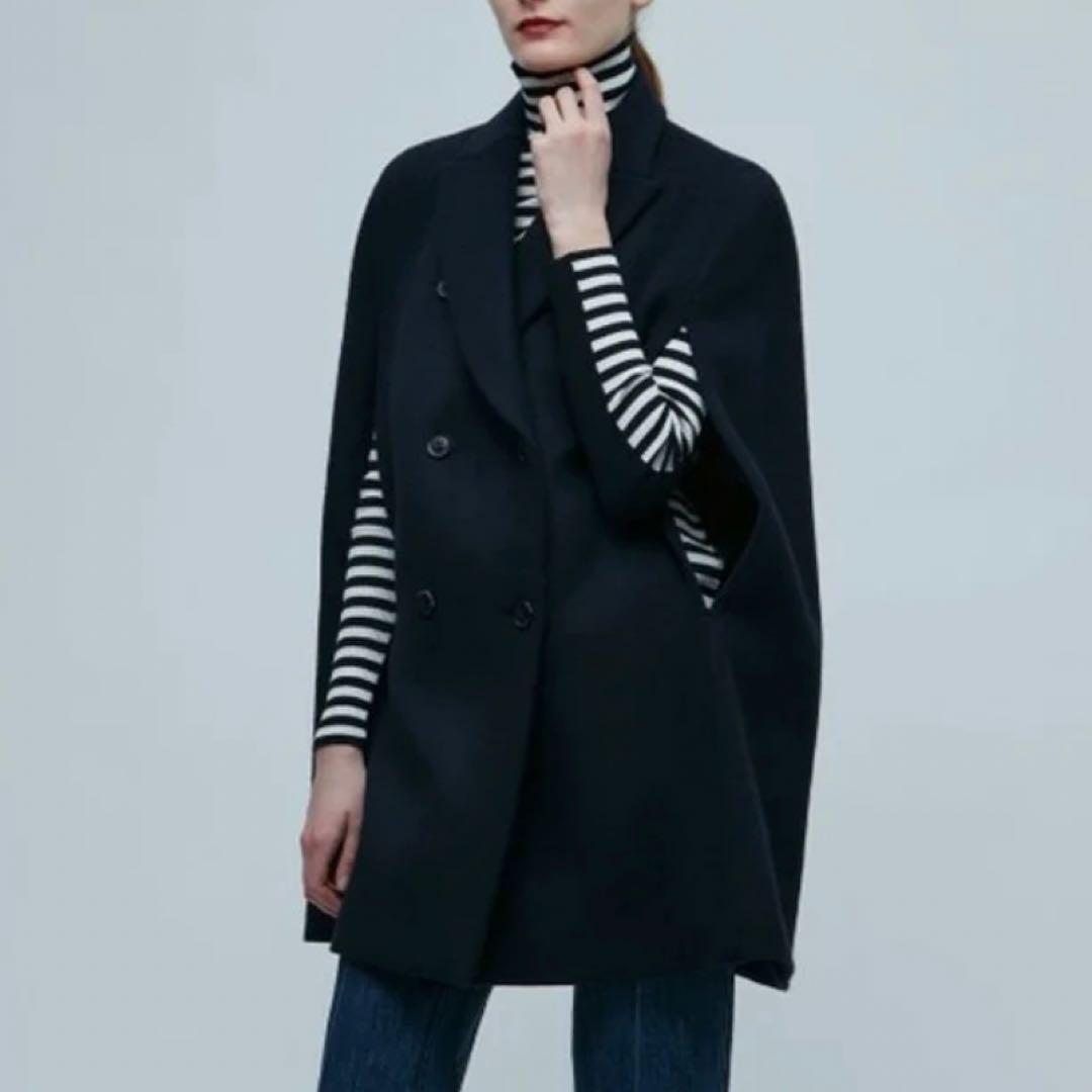 定価9.2万/2023年♡ベイジ CLOVIS ケープ ポンチョ ダブル ウール