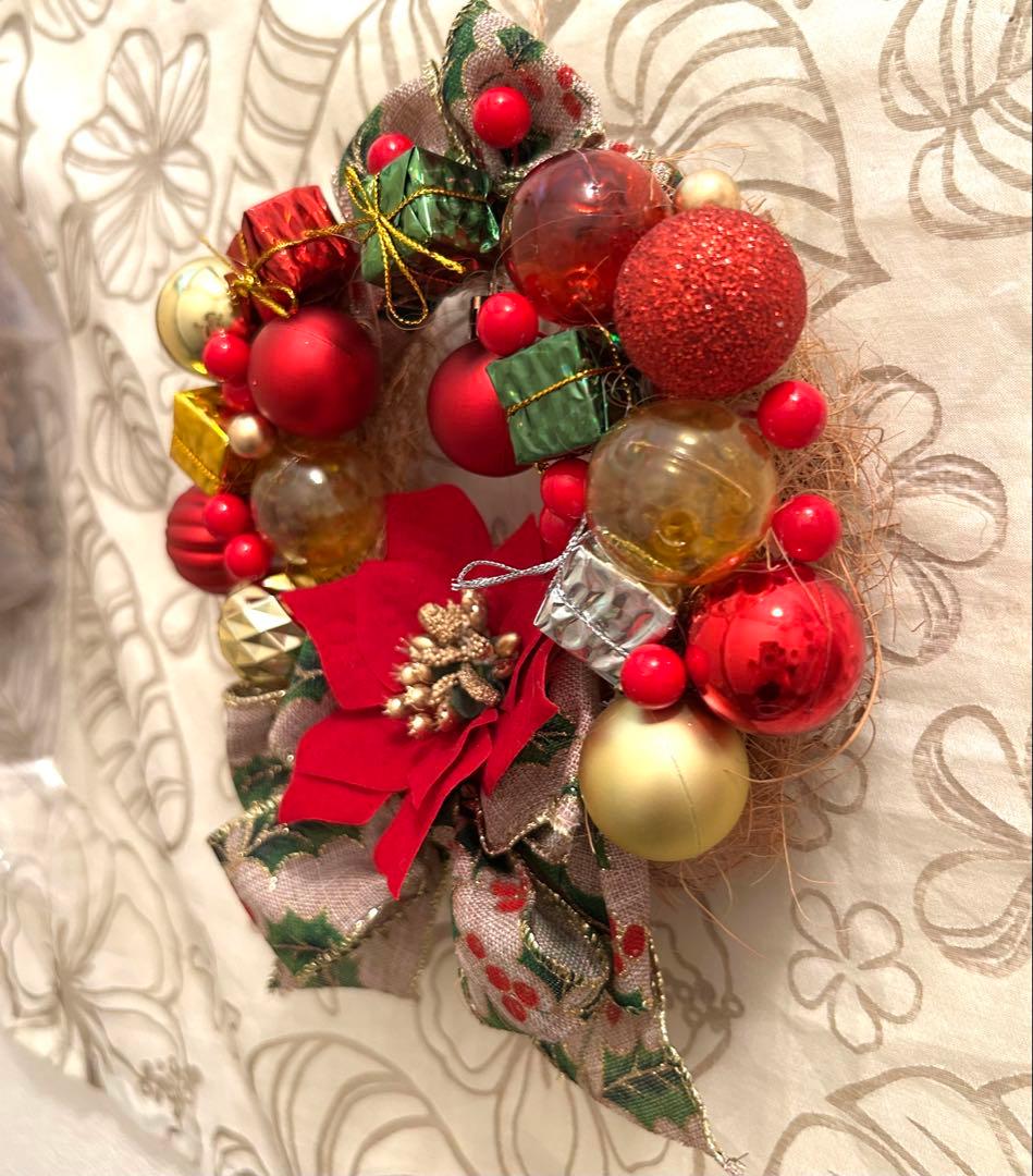 «827»◤完売◢クリスマスリース*カラフルボール喜びの舞