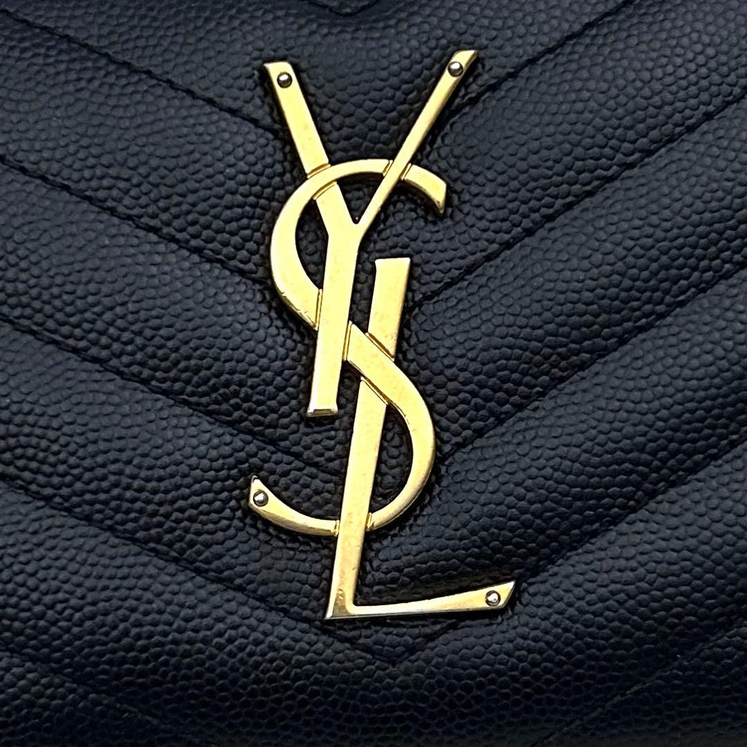 ［美品］SAINT LAURENT ラウンドファスナー カサンドラ 長財布