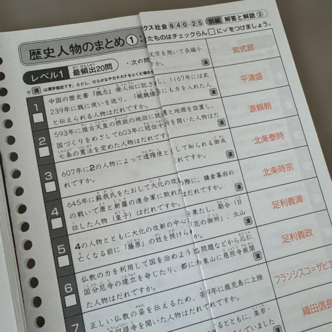 サピックス　社会　歴史用語・地理用語・公民用語のまとめ　2025年度版　欠番なし