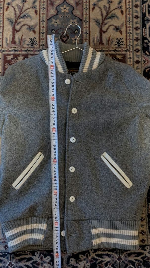 SKOOKUMアメリカ製アワードジャケット　オフホワイト　グレー　ホワイト