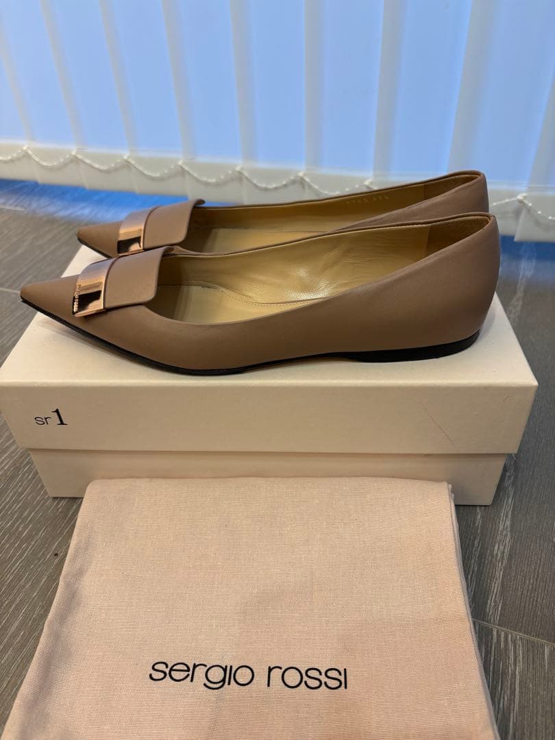 sergio rossi ポインテッドトゥフラットシューズ
