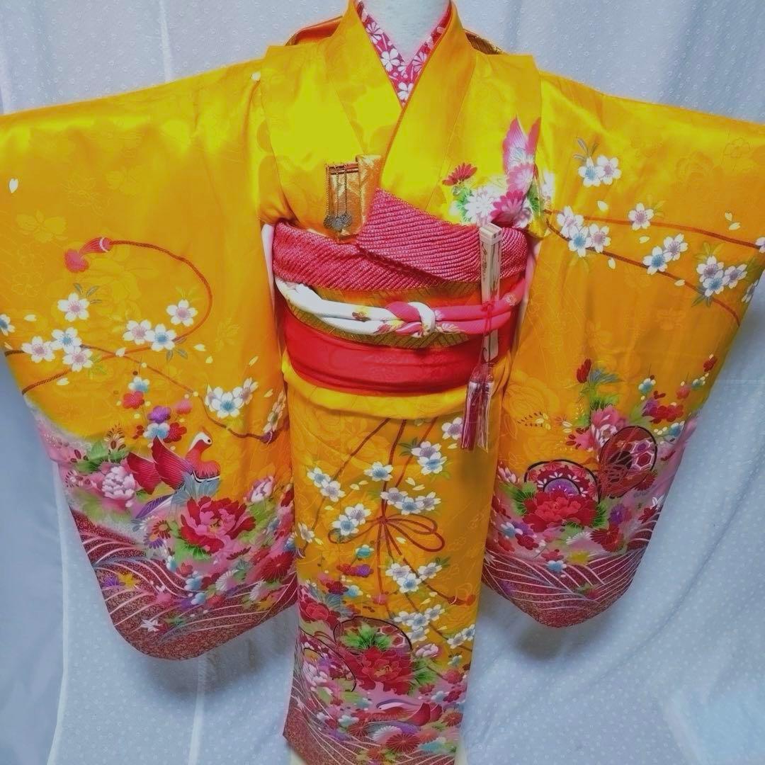 七五三7歳正絹着物、長襦袢、正絹袋帯、小物セット