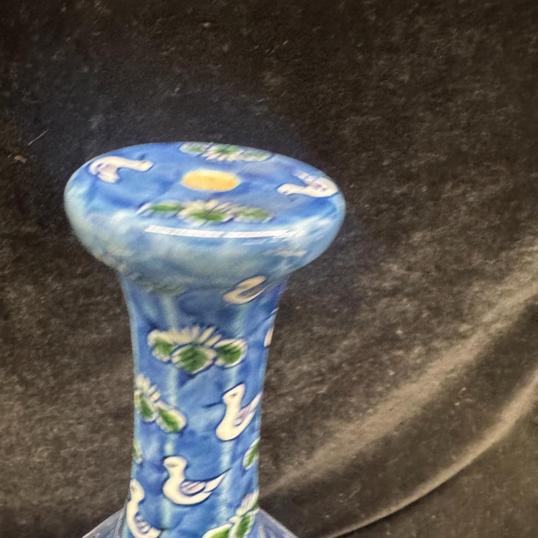 希少！有田焼　源右衛門　染錦水鳥図　花瓶　花器