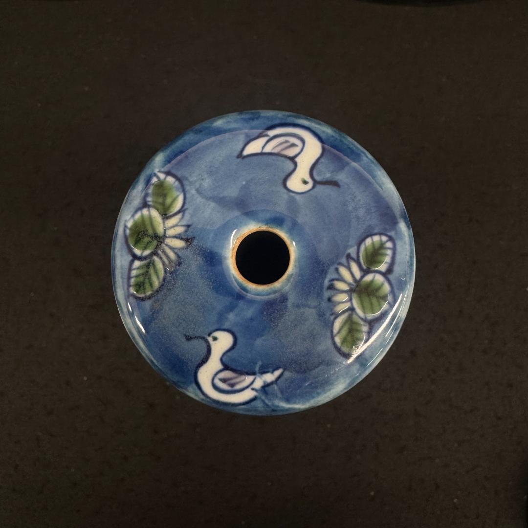 希少！有田焼　源右衛門　染錦水鳥図　花瓶　花器