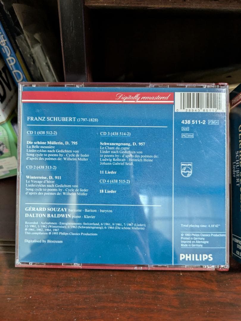 クラシック Gerard Souzay Schubert Lieder