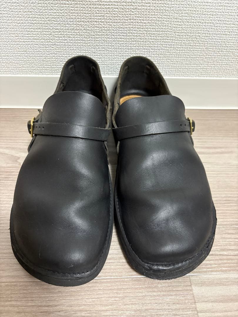 【値下げ済】aurora shoes 黒 レザー ストラップシューズ